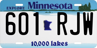 MN license plate 601RJW