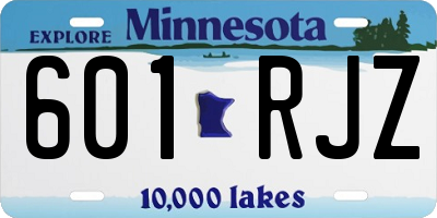 MN license plate 601RJZ