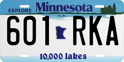 MN license plate 601RKA