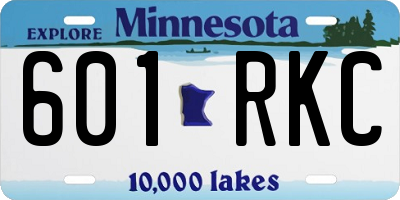 MN license plate 601RKC