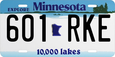 MN license plate 601RKE