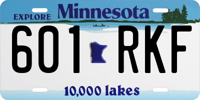 MN license plate 601RKF