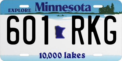 MN license plate 601RKG