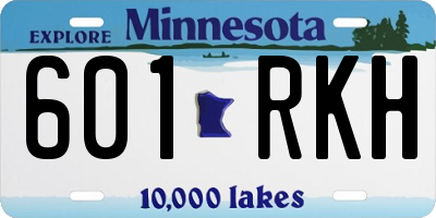 MN license plate 601RKH