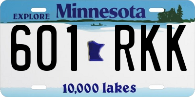 MN license plate 601RKK