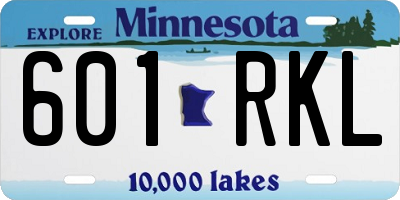 MN license plate 601RKL