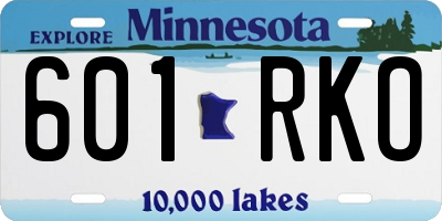 MN license plate 601RKO