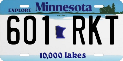 MN license plate 601RKT