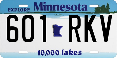 MN license plate 601RKV