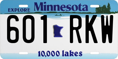 MN license plate 601RKW
