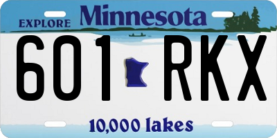 MN license plate 601RKX