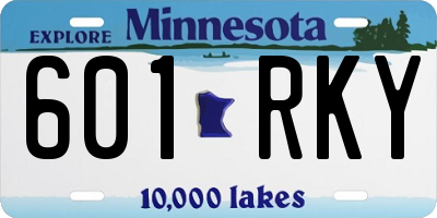 MN license plate 601RKY
