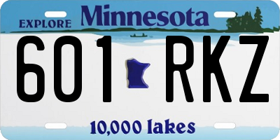 MN license plate 601RKZ