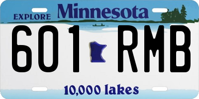 MN license plate 601RMB