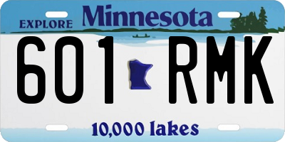 MN license plate 601RMK