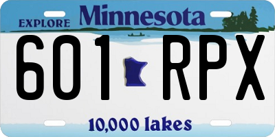 MN license plate 601RPX