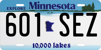 MN license plate 601SEZ