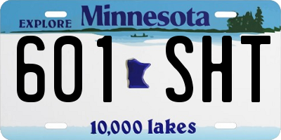 MN license plate 601SHT