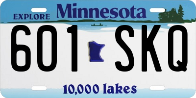 MN license plate 601SKQ