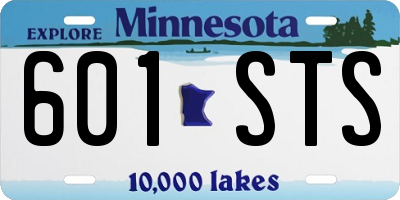 MN license plate 601STS