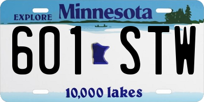 MN license plate 601STW