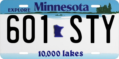 MN license plate 601STY