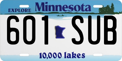 MN license plate 601SUB