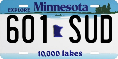 MN license plate 601SUD