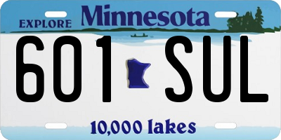 MN license plate 601SUL