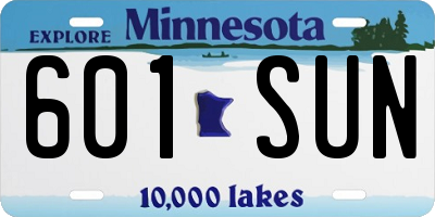 MN license plate 601SUN