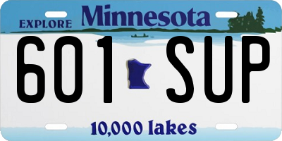 MN license plate 601SUP