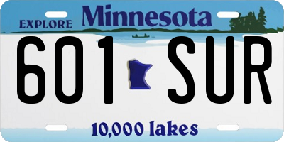 MN license plate 601SUR