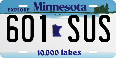 MN license plate 601SUS