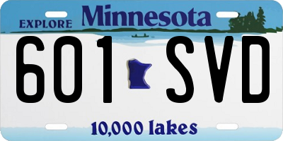 MN license plate 601SVD