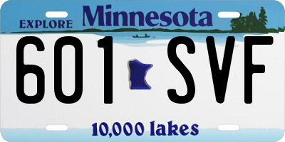 MN license plate 601SVF