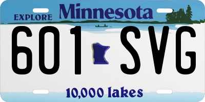 MN license plate 601SVG