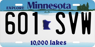 MN license plate 601SVW