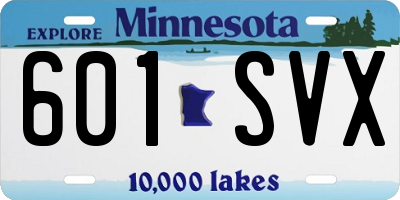 MN license plate 601SVX
