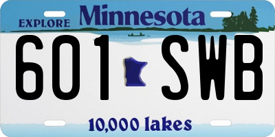 MN license plate 601SWB