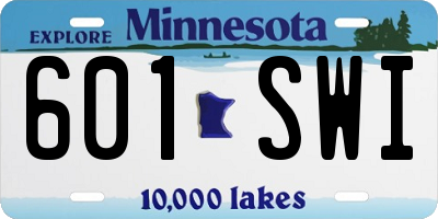 MN license plate 601SWI