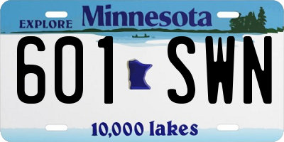 MN license plate 601SWN
