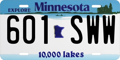 MN license plate 601SWW
