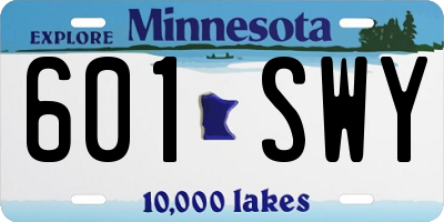 MN license plate 601SWY
