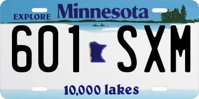 MN license plate 601SXM