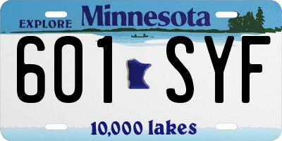 MN license plate 601SYF
