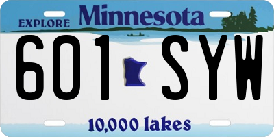 MN license plate 601SYW