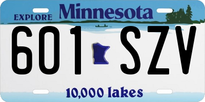 MN license plate 601SZV