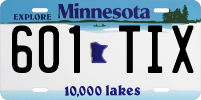 MN license plate 601TIX