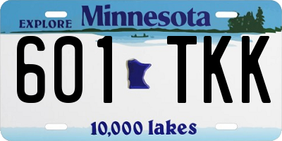 MN license plate 601TKK