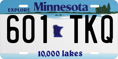 MN license plate 601TKQ